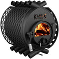 Heizofen Kanuk® 15 kW mit BimSchV-Zulassung – Werkstatt- und Schwedenofen – Trapez Schwarz Verkleidung