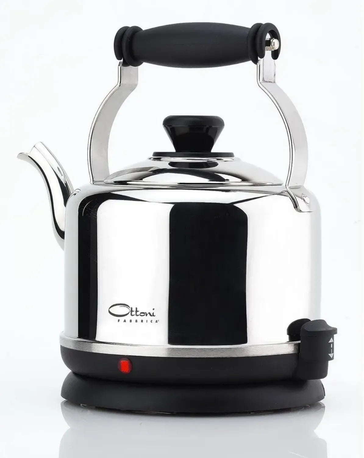 Ottoni Fabbrica Edelstahl Wasserkocher 1,7L, 2400W, Schwarz, BPA-frei, Mit Automatischer Abschaltung und Filter, Hergestellt in Italien