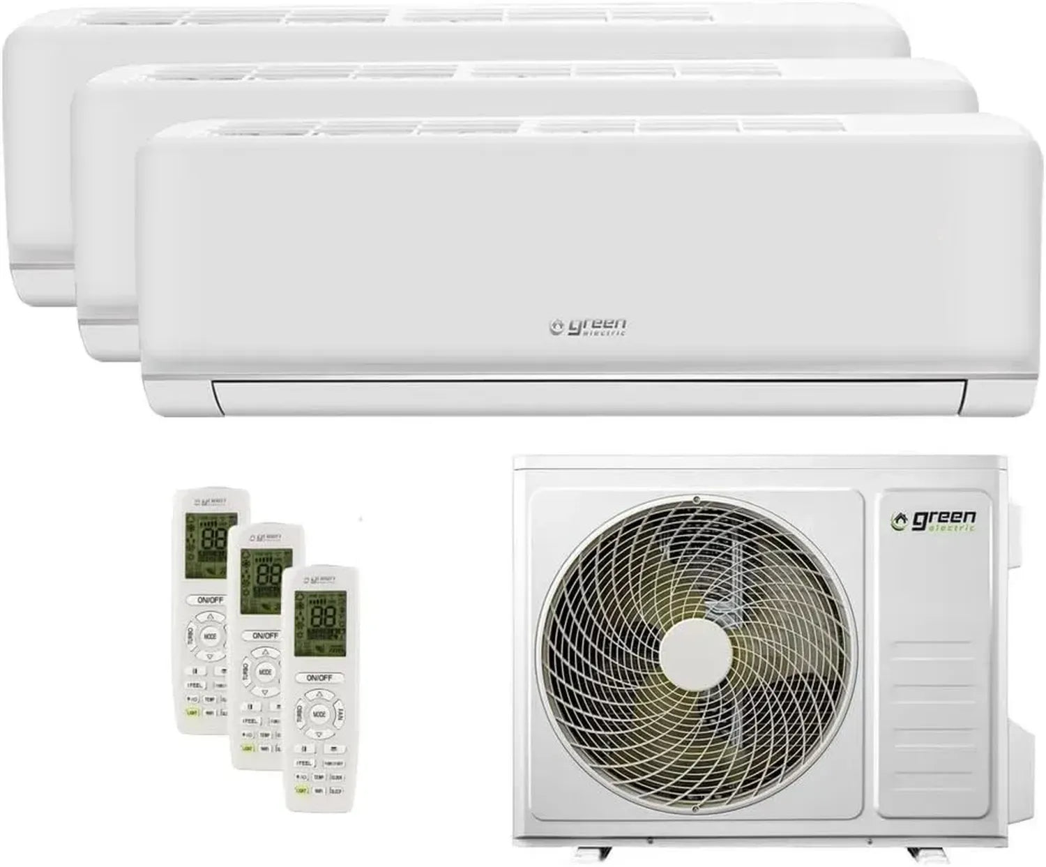 Klimaanlage Triple Split 9000/9000/12000 BTU, Wi-Fi, R32, Energieklasse A++/A+, 3 Inneneinheiten und 1 Außeneinheit, Fernbedienung inklusive