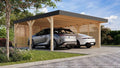 Geräumiges Karibu Leimholz-Carport mit flexiblen Stellplatzoptionen und Seitenwänden