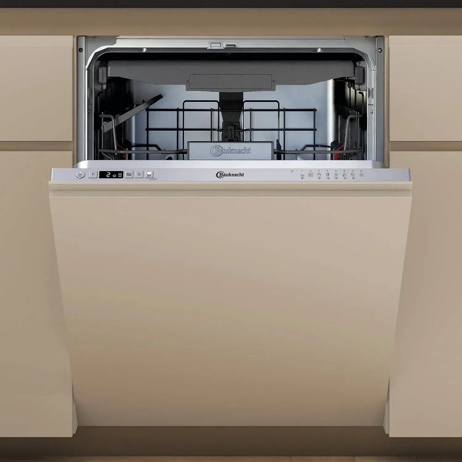Bauknecht Vollintegrierter Geschirrspüler 60 cm, ActiveDry, Startzeitvorwahl, Vollwasserschutz, Schnellprogramm 50°C, MultiZone Option